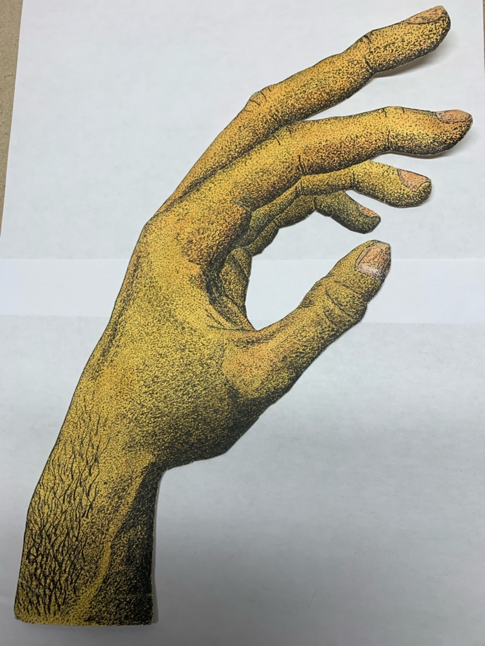 Yellow Hand Illustration Wall Art - Watercolor & Ink done by Artist Lee Snook